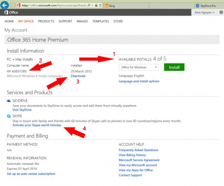 Hướng dẫn cài đặt bộ Office mới: Office 365 Home Premium Hướng dẫn cài đặt bộ Office mới: Office 365 Home Premium