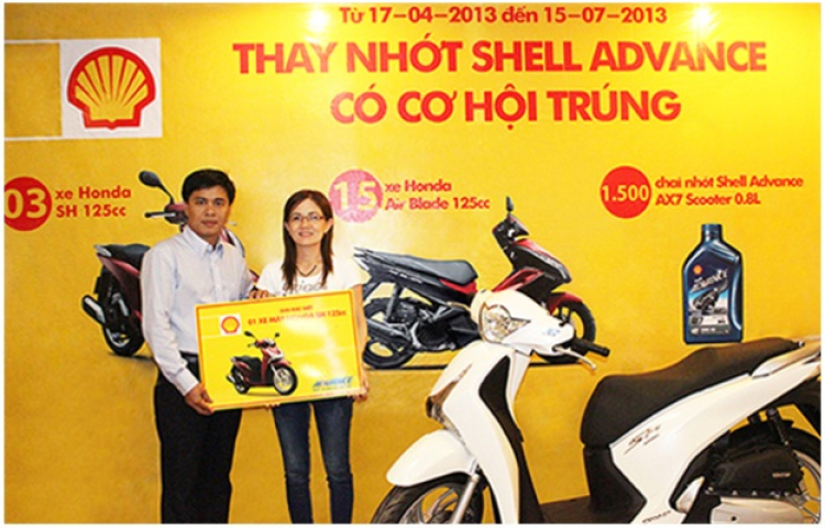 Thay nhớt Shell Advance, có cơ hội trúng 03 xe Honda SH, 15 xe Honda Air Blade