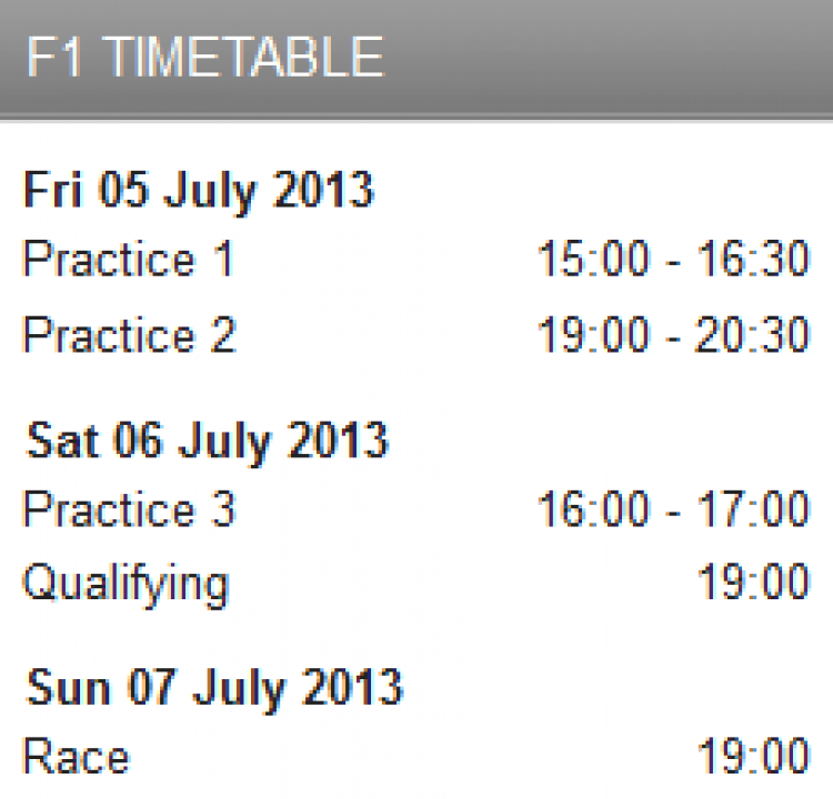 GERMAN GP (7/7/2013)