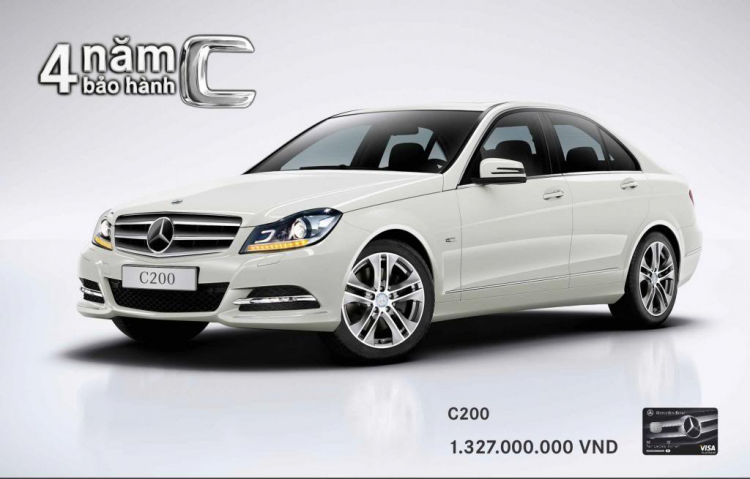 C-Class áp dụng chính sách bảo hành 4 năm trong tháng 7/2013