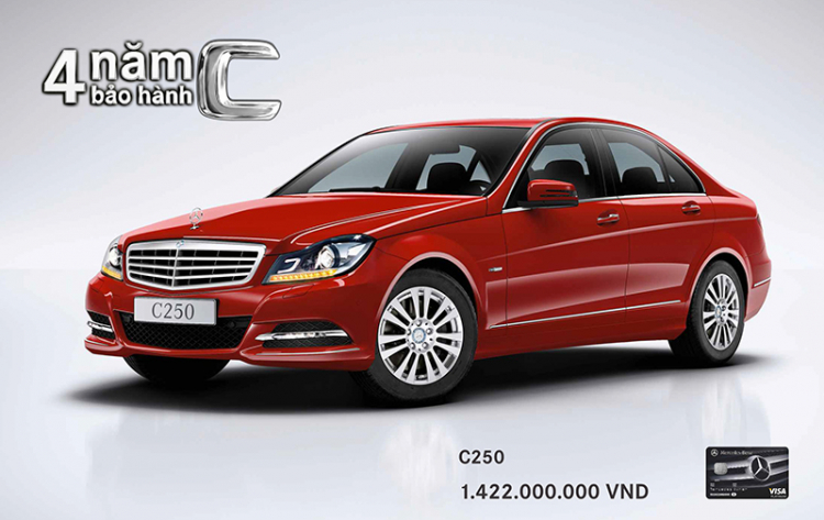 C-Class áp dụng chính sách bảo hành 4 năm trong tháng 7/2013