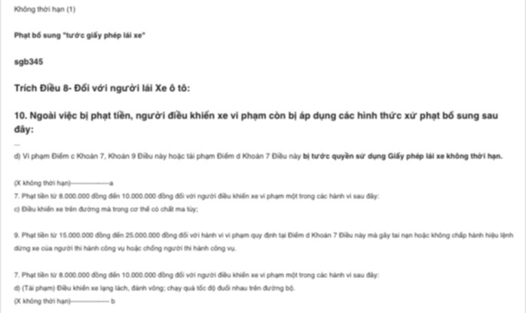 Vi phạm lỗi nào sẽ bị "tước giấy phép lái xe"?