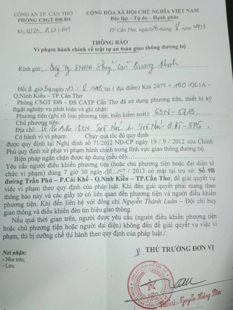 Bị ghi hình phạt nguội,em mới nhận giấy báo,các bác cẩn thận.hình ở trang 8.kô phải hình xe e,nhưng 