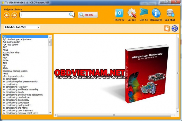 Phần mềm từ điển kỹ thuật ô tô