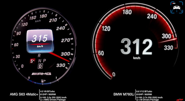 So sánh tốc độ của Mercedes-AMG S63 2018 và BMW M760LI