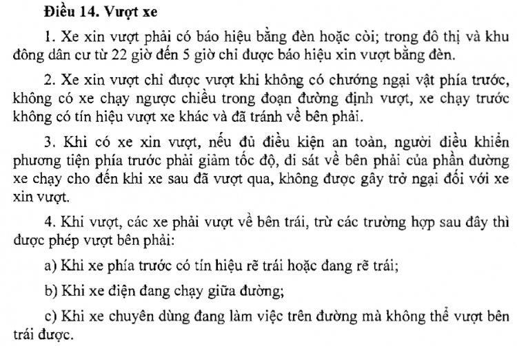 Có cần xinhan phải sau khi hoàn thành việc vượt xe? Có cần xinhan phải sau khi hoàn thành việc vượt xe?