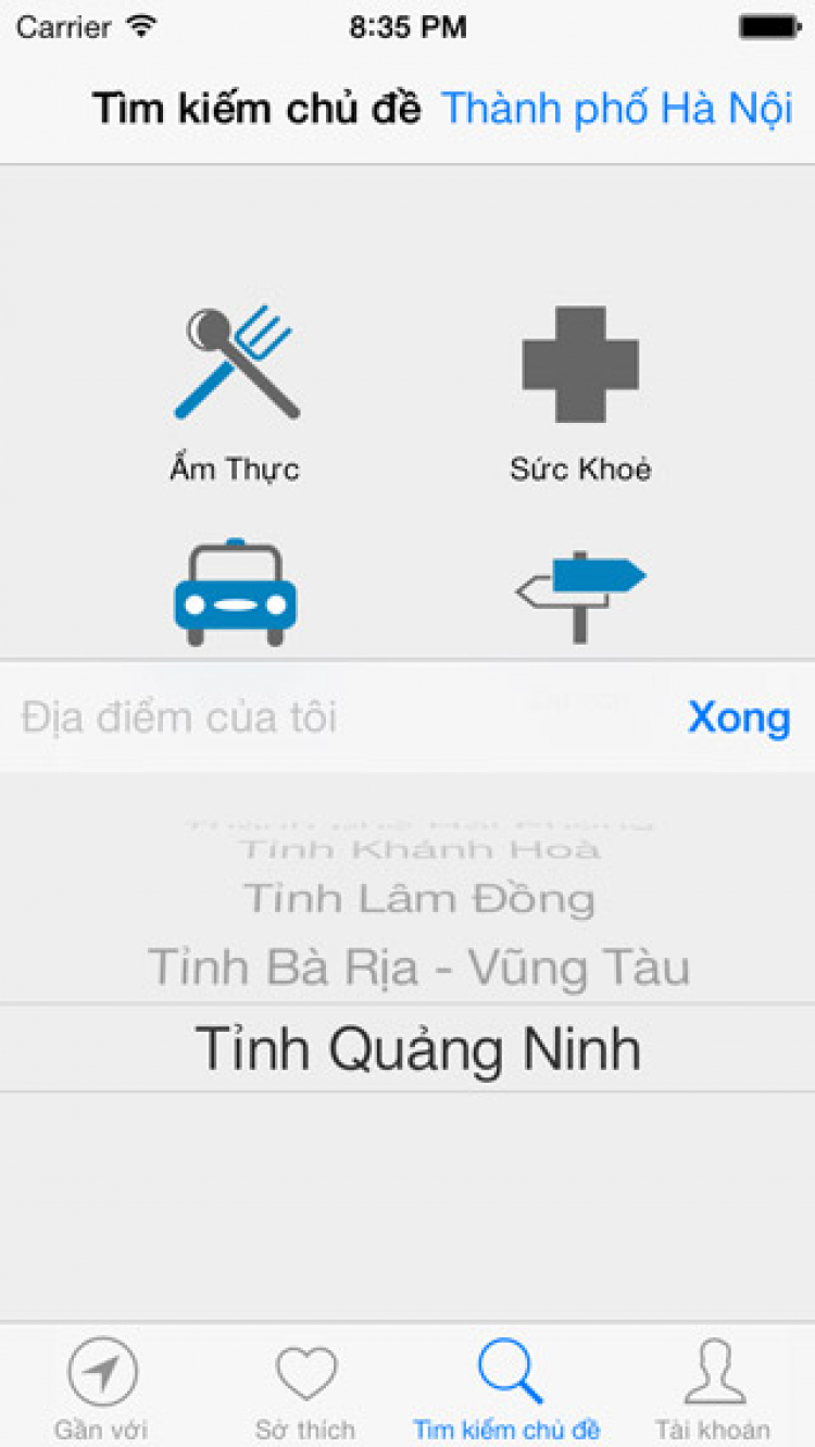 Phần mềm tra cứu địa điểm Du lịch - ẩm thực - khách sạn - giải trí - tiện ích trên iPhone