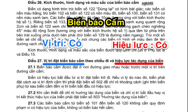 [biển chỉ dẫn] có bắt buộc thực hiện hay không?