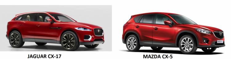 Jaguar CX-7 Vs Mazda CX-5 sao nó hao hao giống nhau thế nhỉ.