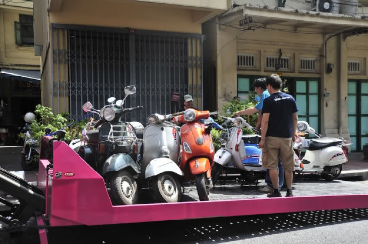 Vespa Hưu trí- Hành trình Asean Vietnam-Laos-ThaiLand-Malaysia-Singapore 2012