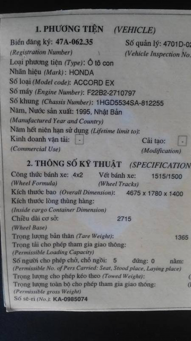 ACCORD CLUB : Chuyên Mục Accord 94-97 ACCORD CLUB : Chuyên Mục Accord 94-97