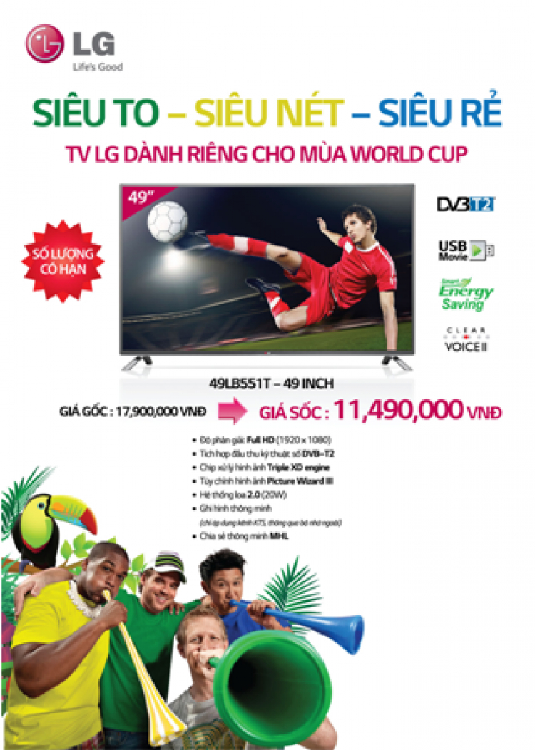 TV Model 49 inch dành riêng cho mùa World Cup