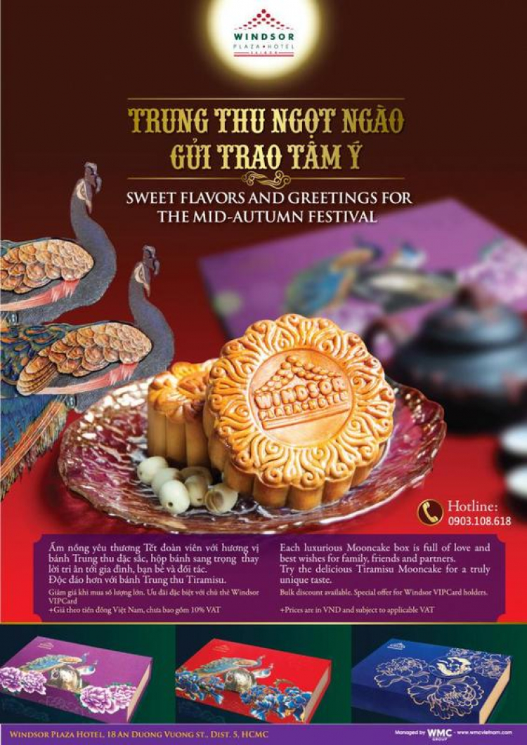 Bánh trung thu khách sạn Windsor Plaza 5 sao cao cấp cho dịp lễ trung thu