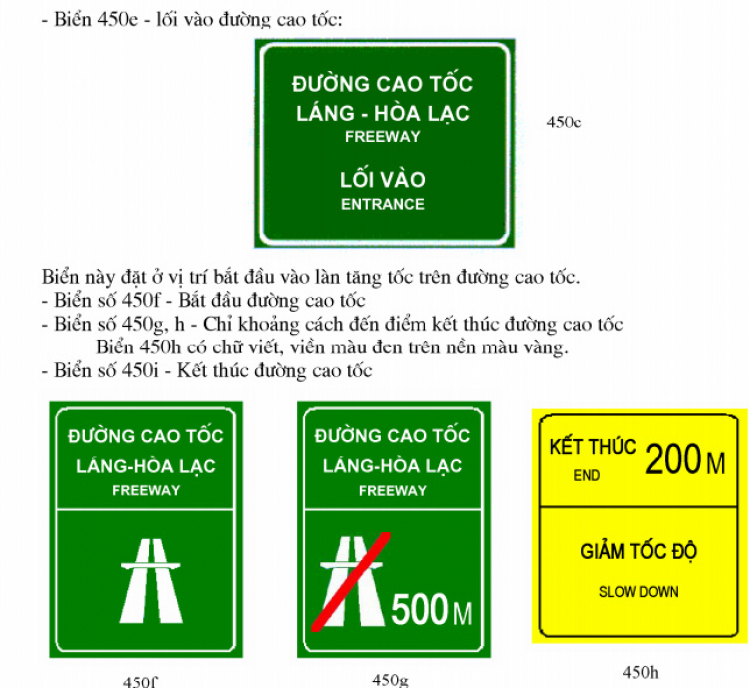 Biển báo trên đường cao tốc: Tây và Ta