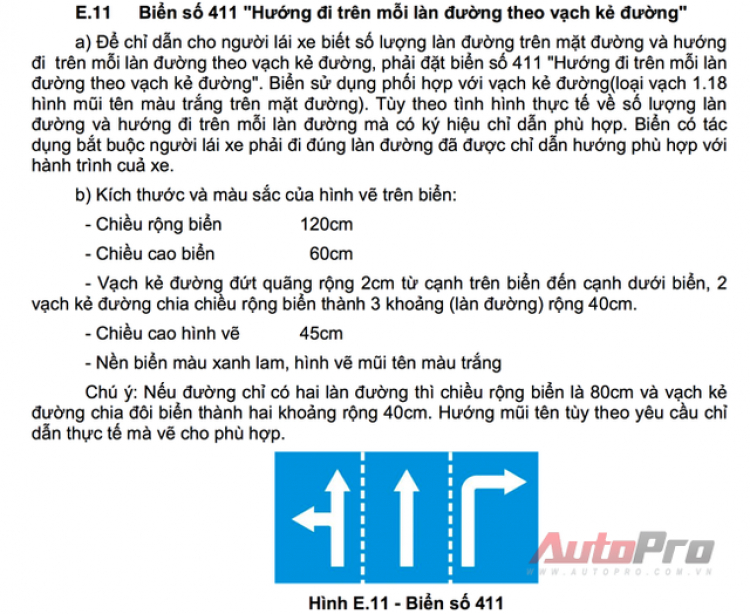Về biển 4.11 và vạch 1.18 Về biển 4.11 và vạch 1.18