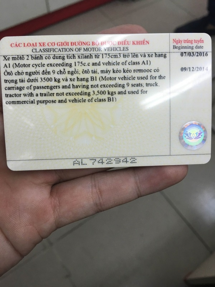 Bằng lái A1 bị gộp với A2