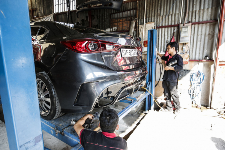 Quá trình nâng cấp Mazda3 của Thần Đèn tại khactrungoto. Quá trình nâng cấp Mazda3 của Thần Đèn tại khactrungoto.