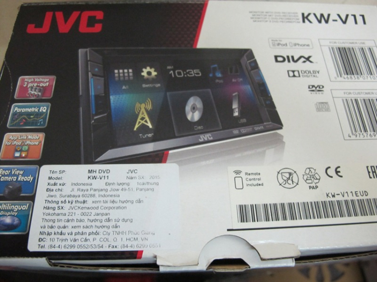 <<Tham Khảo>> DVD Hàng hiệu Kenwood, JVC - Camera trước & sau - Màn hình gối đầu.