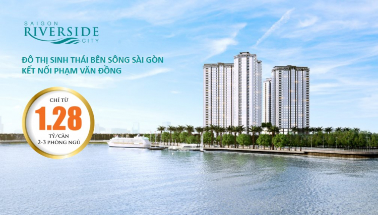 1TY280/2PN-Mặt tiền sông-Liền Kề Sân Bay SaiGon Riverside City