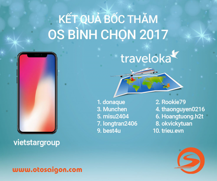 [OS Bình chọn 2017] Chúng mừng bác vietstargroup trúng iPhone X 64GB từ OtoSaigon