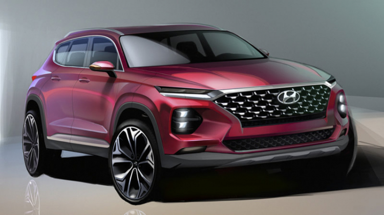 Hyundai SantaFe 2019 lộ hình ảnh chính thức: hầm hố và chất chơi