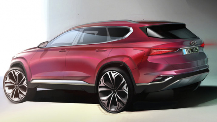 Hyundai SantaFe 2019 lộ hình ảnh chính thức: hầm hố và chất chơi