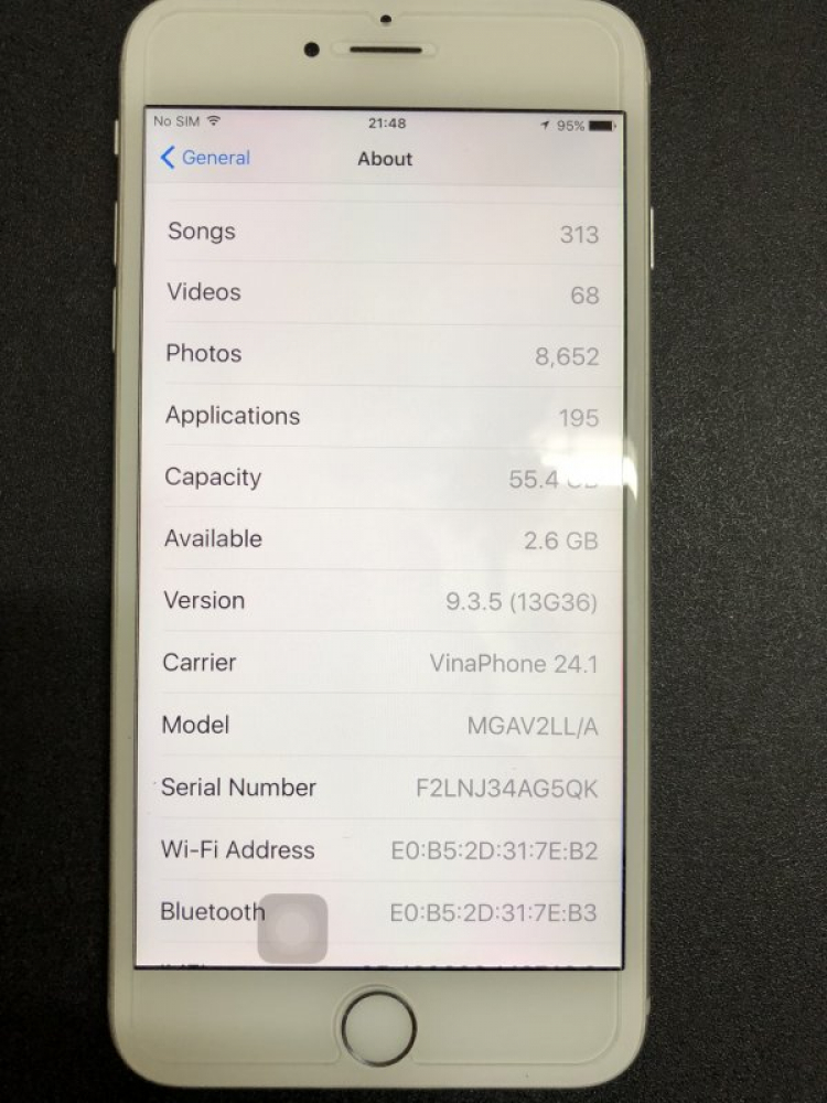 Cần thanh lý IP 6 plus 64G hàng quốc tế (LL) full box hộp trùng imei