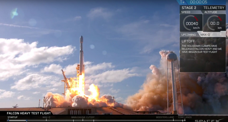 Tên lửa Falcon Heavy của Elon Musk phóng thành công, đem chiếc Tesla Roadster đầu tiên vào vũ trụ
