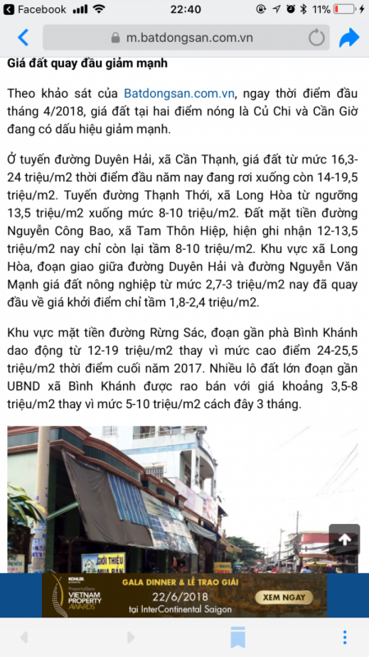 Đang nóng sốt, giá đất Củ Chi, Cần Giờ quay đầu giảm mạnh