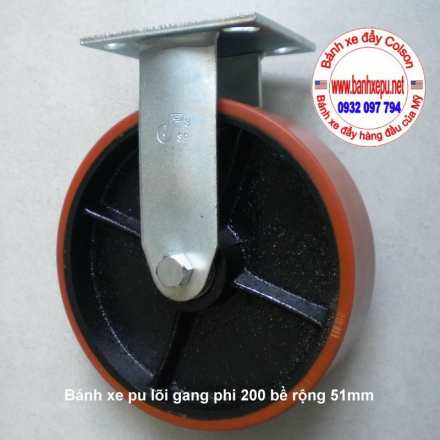 bánh xe đẩy pu lõi gang sp colson phi 200 cố định banhxepu.net.JPG