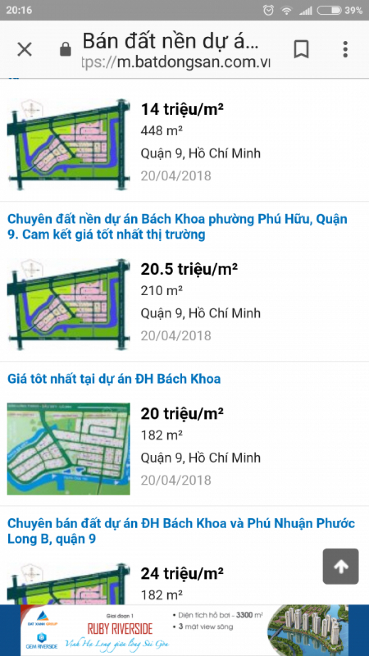Cập nhật tình hình đất giá quận 9