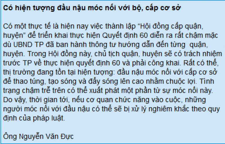 Quyết định 60/2017 thay thế QĐ 33/2014 về tách thửa tại TP.HCM chính thức thông qua 05/12/2017 có hiệu lực 01/01/2018