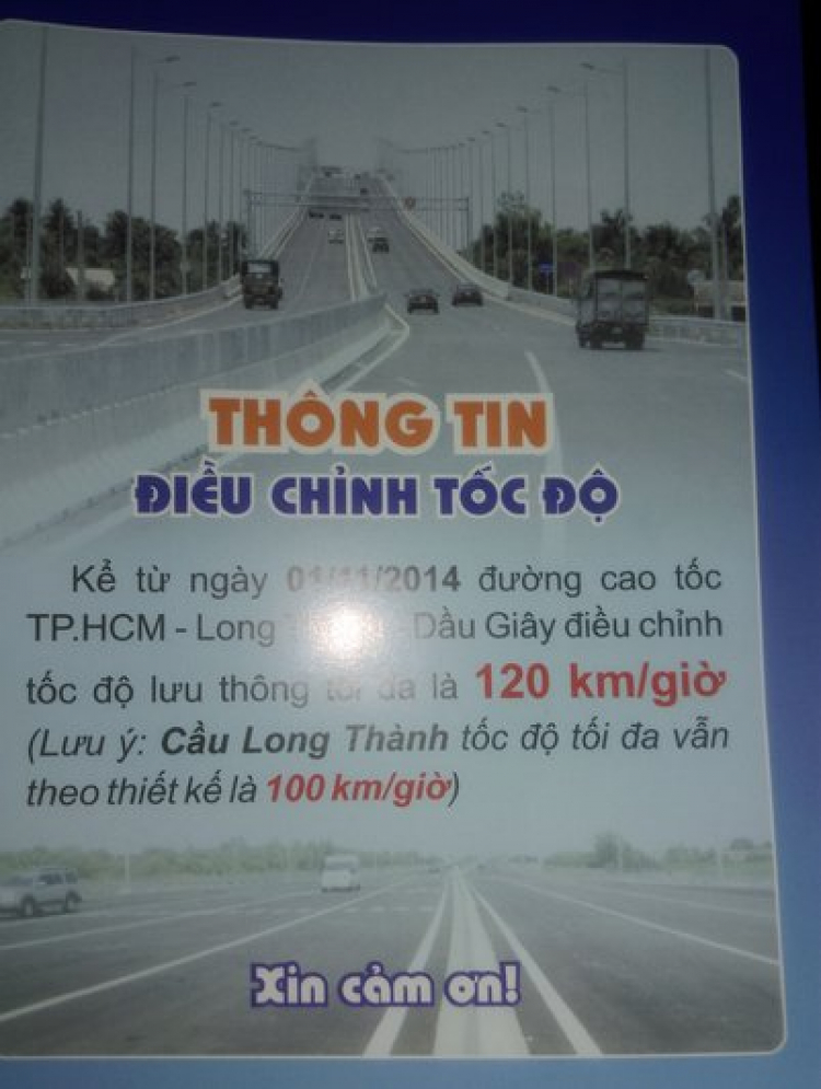 Từ 1/11, xe được chạy 120km/h trên cao tốc TPHCM – Long Thành, các bác đạp lút ga nhé