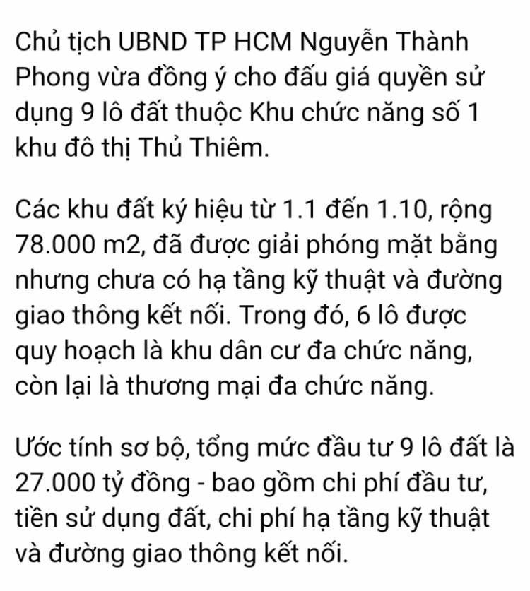 Chuyện đất Thủ Thiêm