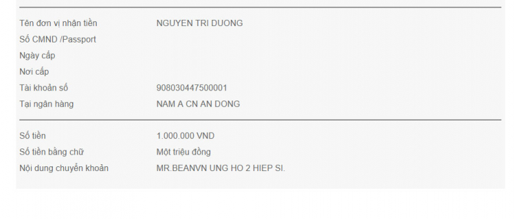 TIẾP NHẬN CHUYỂN GIAO TIỀN PHÚNG ĐIẾU TỚI GIA ĐÌNH HIỆP SĨ ĐƯỜNG PHỐ TỬ NẠN - Đã khoá sổ