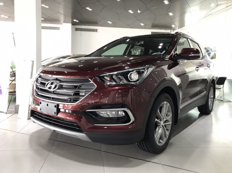 Hyundai santafe đỏ full xăng giao ngay