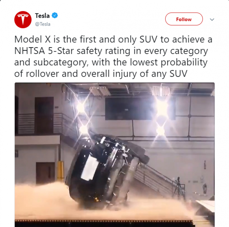 NHTSA: Tesla Model X - chiếc xe không thể lật