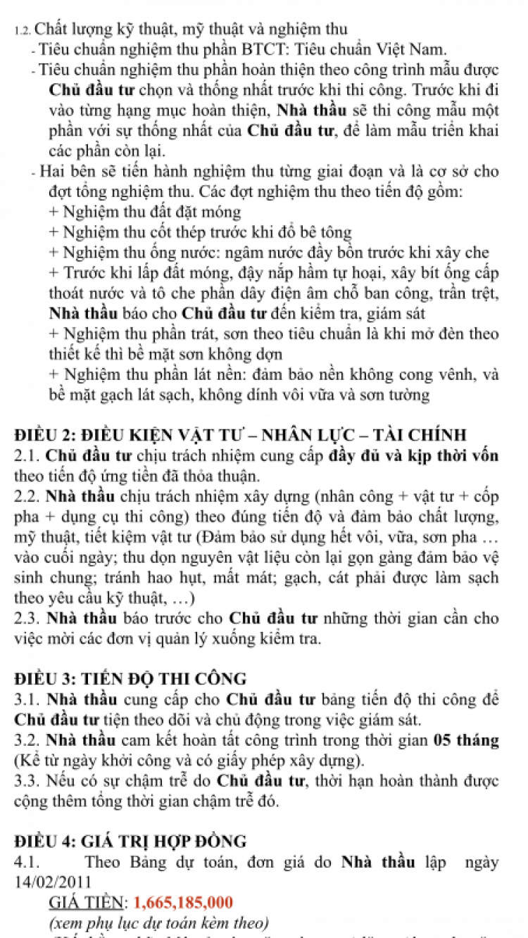 Gấp các bác ạ ! Tư vấn giúp em về bản Hợp đồng XD này !