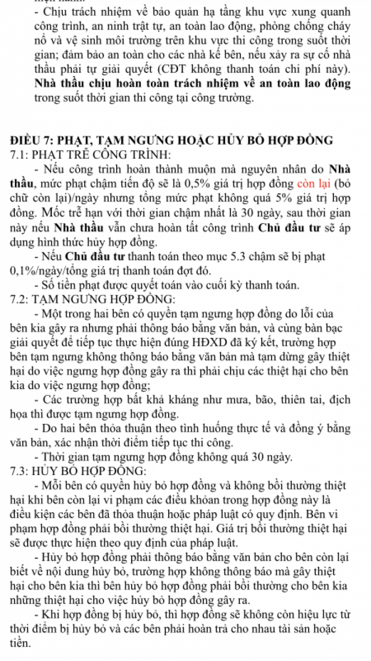 Gấp các bác ạ ! Tư vấn giúp em về bản Hợp đồng XD này !