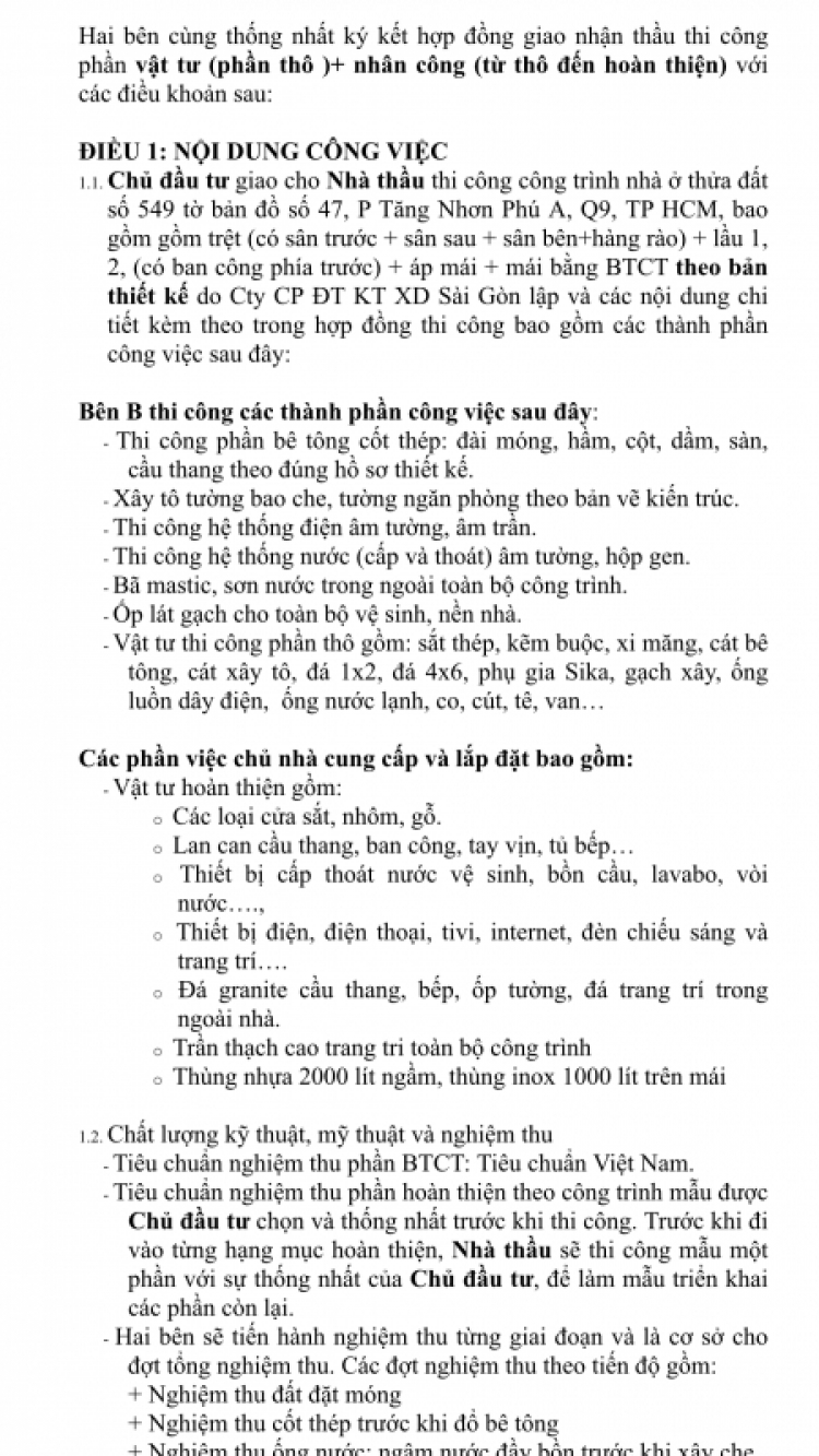 Gấp các bác ạ ! Tư vấn giúp em về bản Hợp đồng XD này !