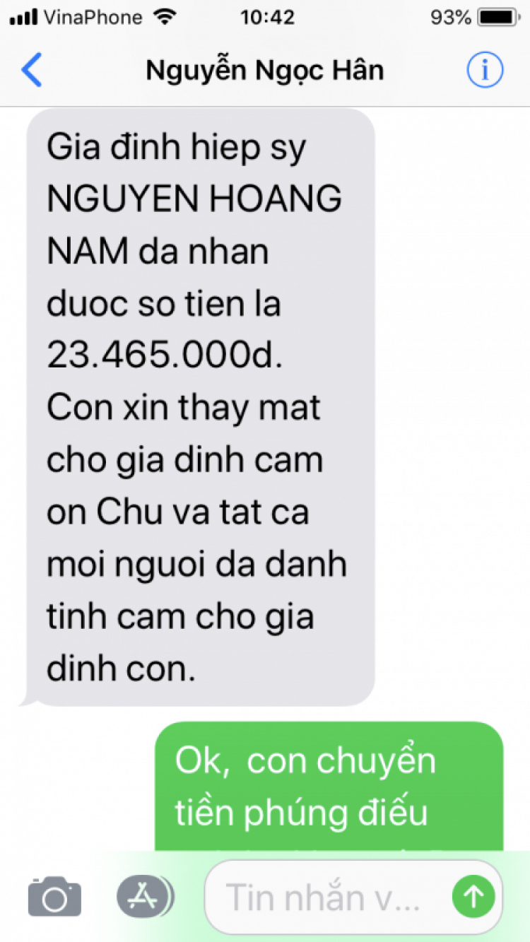 TIẾP NHẬN CHUYỂN GIAO TIỀN PHÚNG ĐIẾU TỚI GIA ĐÌNH HIỆP SĨ ĐƯỜNG PHỐ TỬ NẠN - Đã khoá sổ