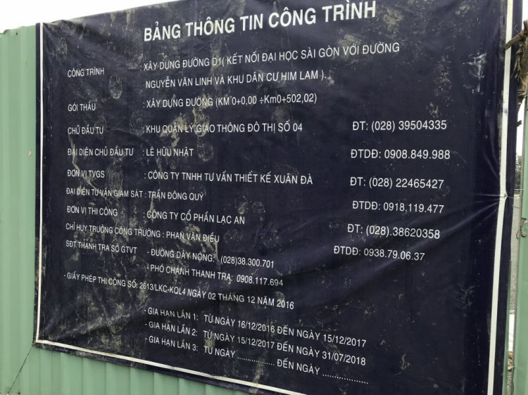 Tiến độ đường D1 nối KDC Himlam với Nguyễn Văn Linh