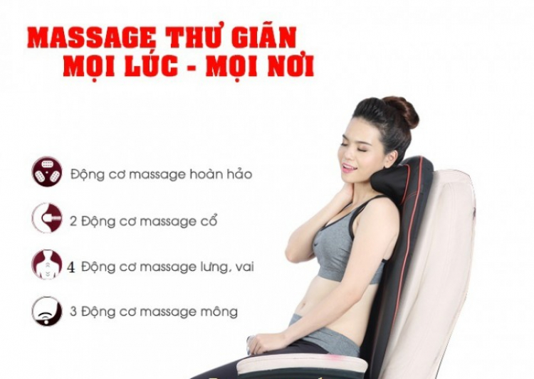 Ghế massage Nhật Bản 8 bi hồng ngoại, ghế massage trên ô tô