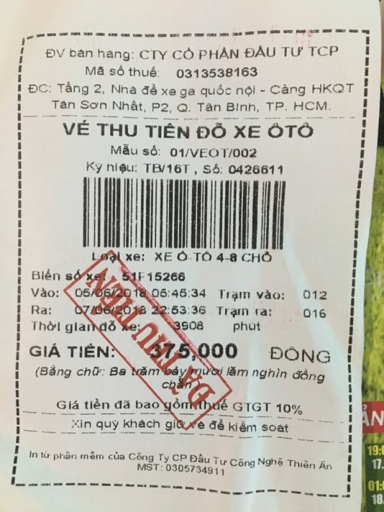 Chỗ gửi xe qua đêm tại Sân bay Tân Sơn Nhất