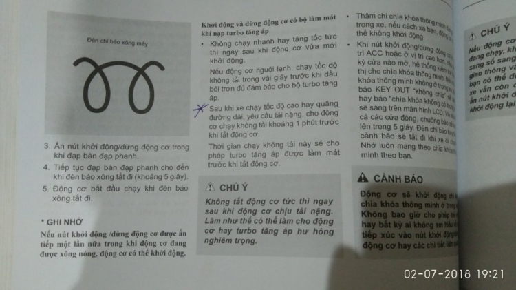 [Thảo luận] Xe sử dụng động cơ tăng áp (turbo), nên dừng chờ 2-3 phút rồi hẳn tắt máy