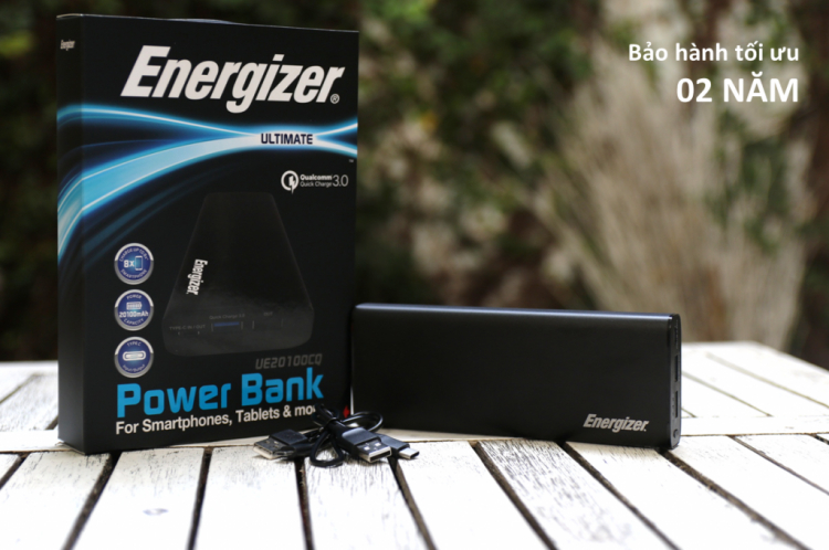 Pin dự phòng, sạc, cáp chính hãng Energizer bảo hành 2 năm 1 đổi 1 tại Energizer Việt Nam