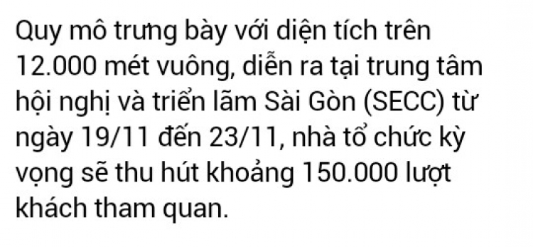 Đi xem Motorshow sáng thứ bảy?