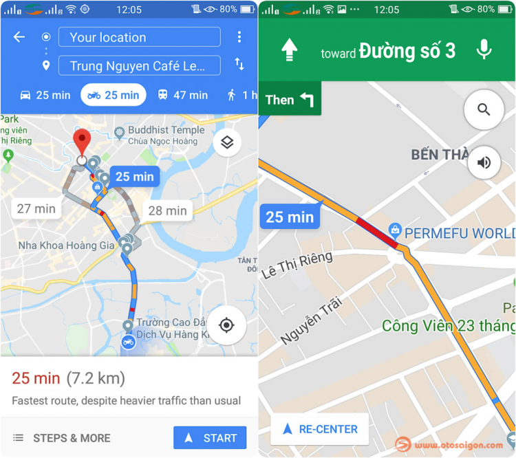 Google Maps cập nhật dẫn đường cho xe máy và mở lại báo tình trạng giao thông