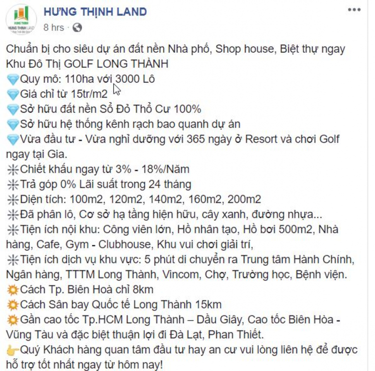 Dự án Long Thành Golf -Hưng Thịnh