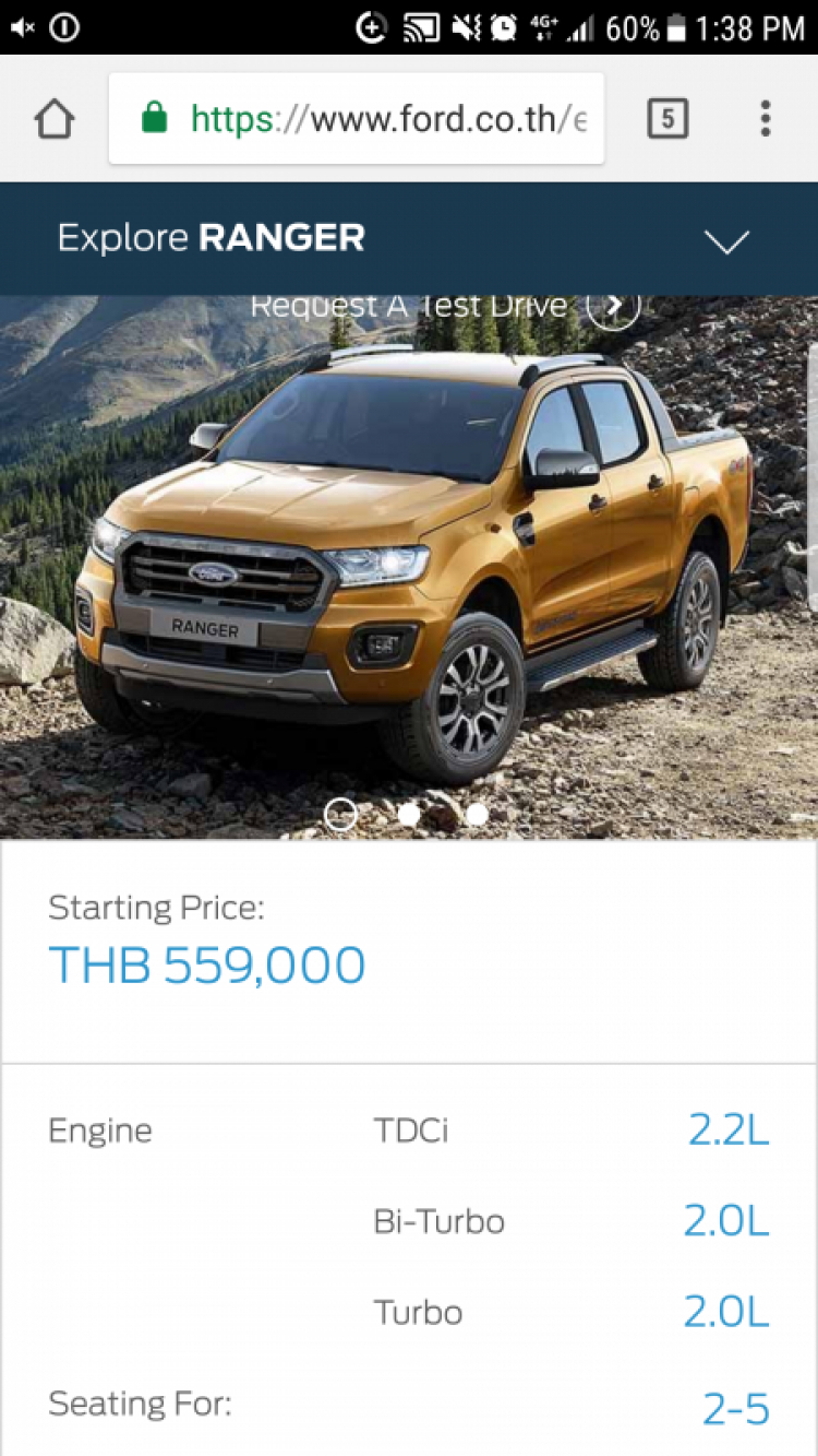 Ford Ranger Wildtrak máy 2.0 Bi-Turbo lộ diện tại Việt Nam